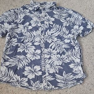 Denim & Flower Navy and White Floral Shirt